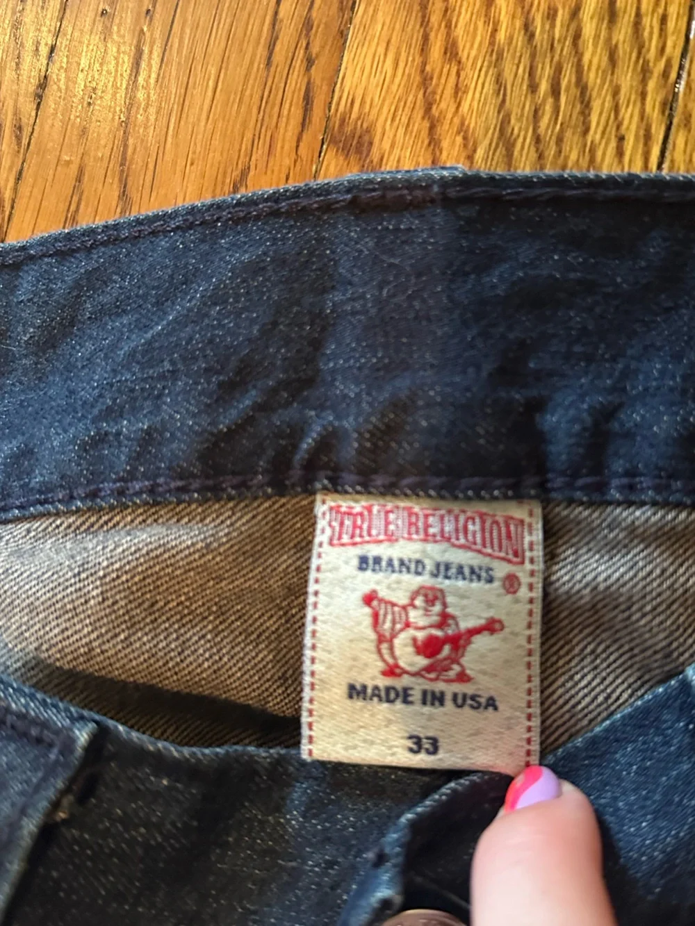 True Religion Men's Dark Blue Straight Fit Jeans Size 33